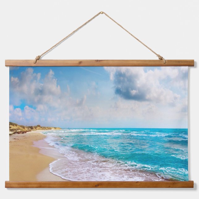 Tapiz Con Marco De Madera Playa (Anverso )