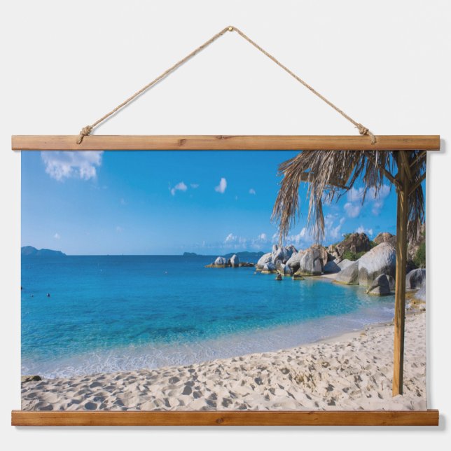 Tapiz Con Marco De Madera Playa (Anverso )