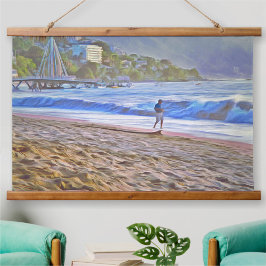 Tapiz Con Marco De Madera Playa de Los Muertos 786