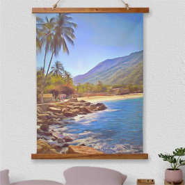 Tapiz Con Marco De Madera Playa de Yelapa 761