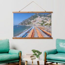 Tapiz Con Marco De Madera Playa Positano Costa Amalfitana Italia