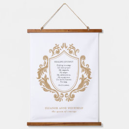 Tapiz Con Marco De Madera Poema de oro barroco de la Reina de Coraje curando