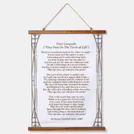 Tapiz Con Marco De Madera Poema de Vitai Lampada Newbolt