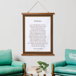 Tapiz Con Marco De Madera Poema inspirador Invictus