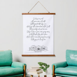 Tapiz Con Marco De Madera Poema romántico de amor de Ella Wheeler Wilcox