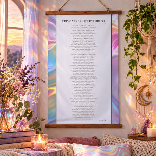 Tapiz Con Marco De Madera Poesía Prismática de Corriente Subterránea