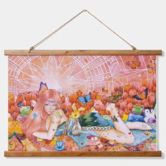 Tapiz Con Marco De Madera Por la tarde