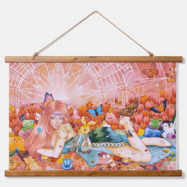 Tapiz Con Marco De Madera Por la tarde (Anverso )