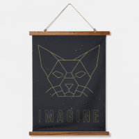 Poster de afirmación origami cat con palabra imagi