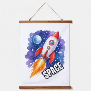 Tapiz Con Marco De Madera Póster de Aventura Espacial   La Aventura Espera E