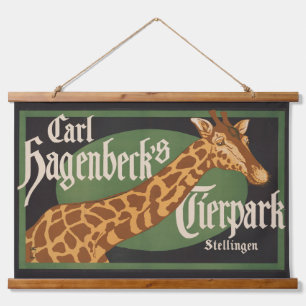 Tapiz Con Marco De Madera Poster de circo Tierpark de Carl Hagenbeck