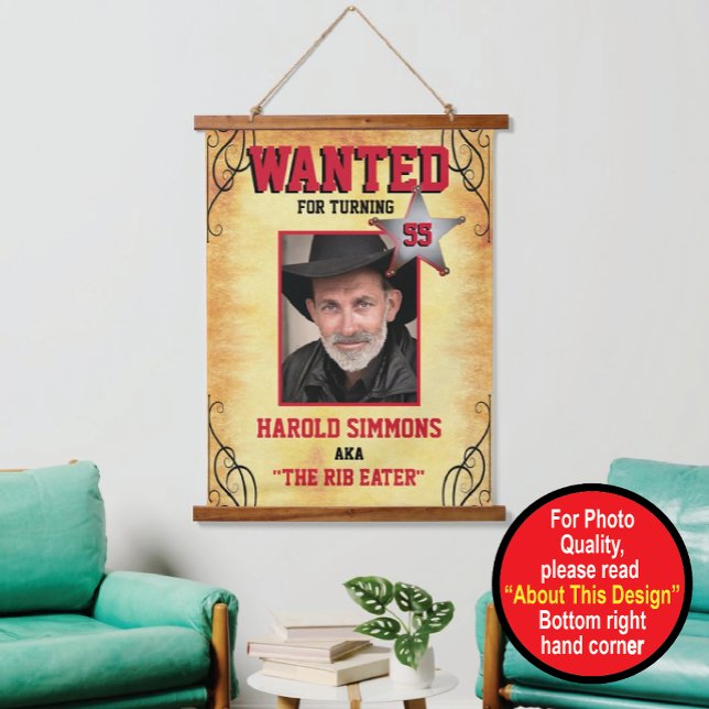 Tapiz Con Marco De Madera Póster de cumpleaños occidental buscado (Subido por el creador)