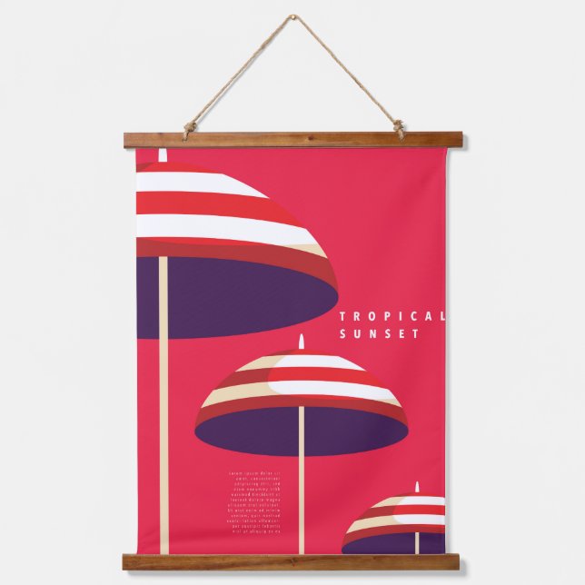 Tapiz Con Marco De Madera Poster de diseño de verano (Anverso)