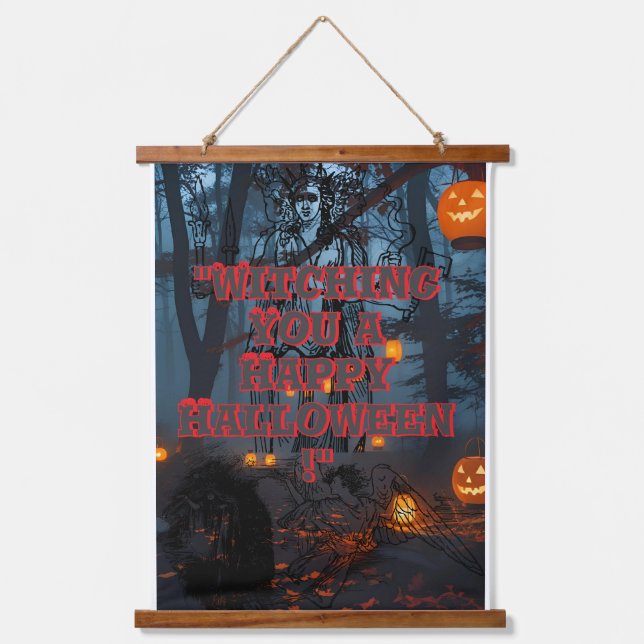 Tapiz Con Marco De Madera Poster de Halloween (Anverso)
