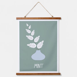Tapiz Con Marco De Madera poster de menta de jardín
