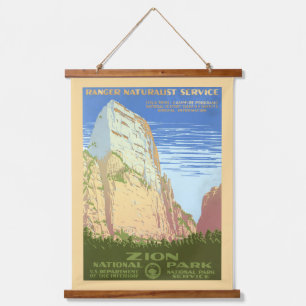 Tapiz Con Marco De Madera Poster De Viajes Vintage Para El Parque Nacional Z