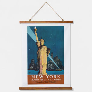 Tapiz Con Marco De Madera Poster De Viajes Vintage Para Nueva York
