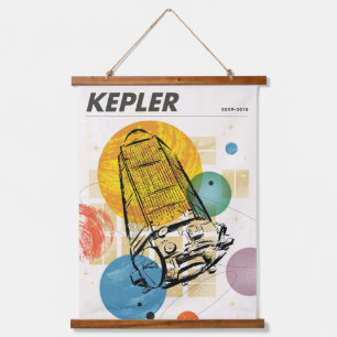 Tapiz Con Marco De Madera Poster del telescopio espacial Kepler.