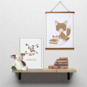Tapiz Con Marco De Madera Poster lectora de Woodland Animal Fox
