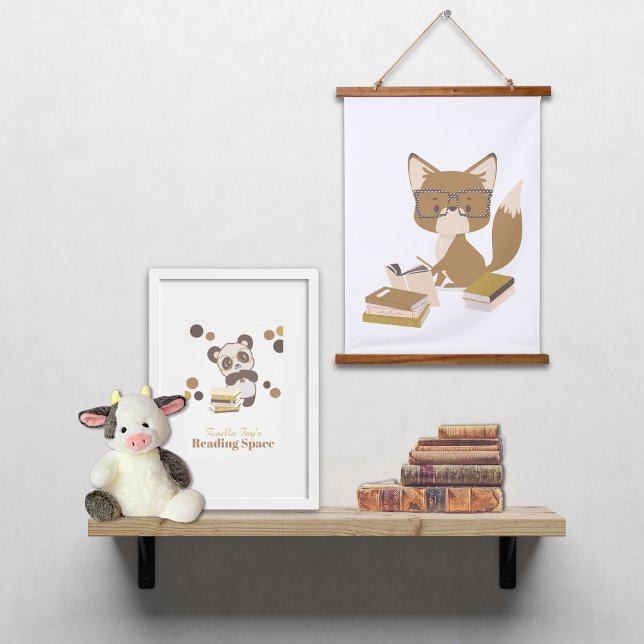 Tapiz Con Marco De Madera Poster lectora de Woodland Animal Fox (Reading Collection Fox Tapestry)