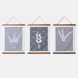 Tapiz Con Marco De Madera posters de hierbas aromáticas