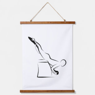 Tapiz Con Marco De Madera Postura de buceo del cisne de Pilates - Silla Wund