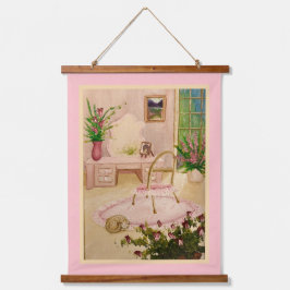 Tapiz Con Marco De Madera Powder Room