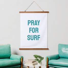 Tapiz Con Marco De Madera Pray for Surf Turquoise Ocean Beach Coastal Theme