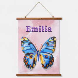 Tapiz Con Marco De Madera Preámbulo personalizado de nombre de mariposa pers