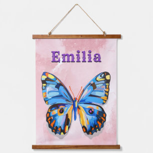Tapiz Con Marco De Madera Preámbulo personalizado de nombre de mariposa pers