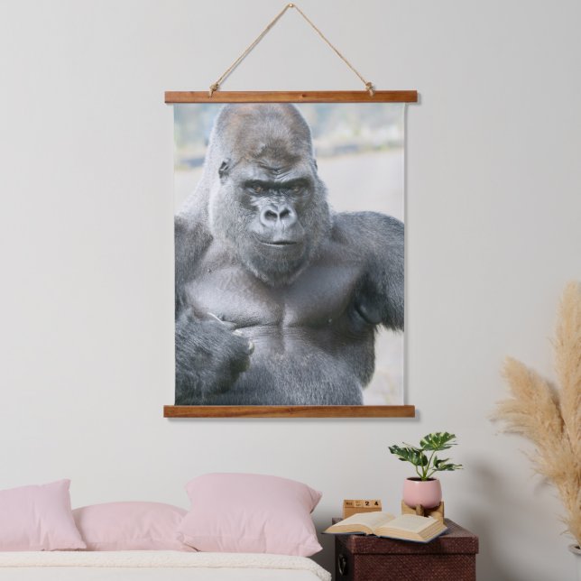 Tapiz Con Marco De Madera Presencia Inolvidable de Silverback (Dormitorio)