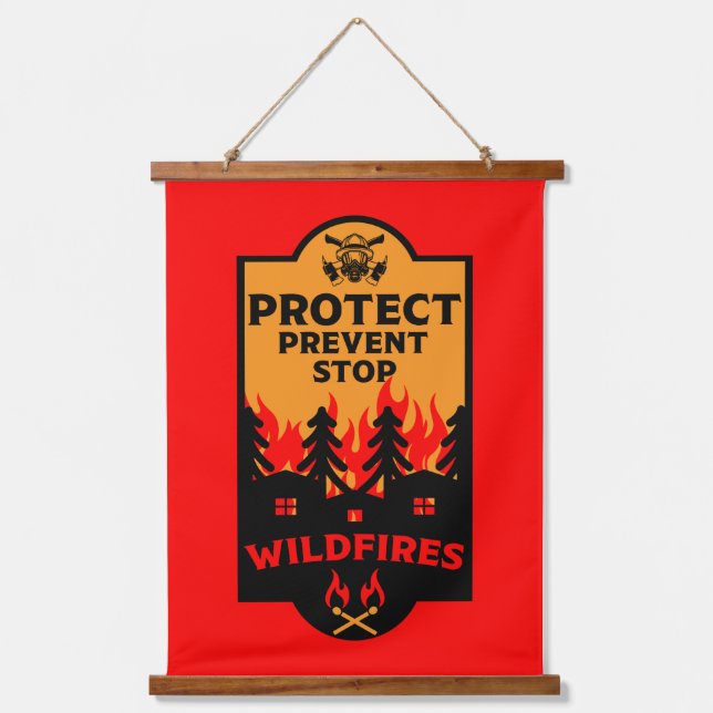 Tapiz Con Marco De Madera Prevención de incendios forestales (Anverso)