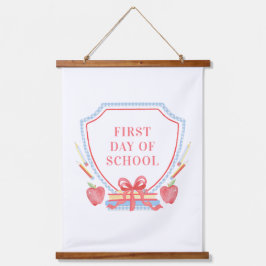 Tapiz Con Marco De Madera Primer día de clases | Aula