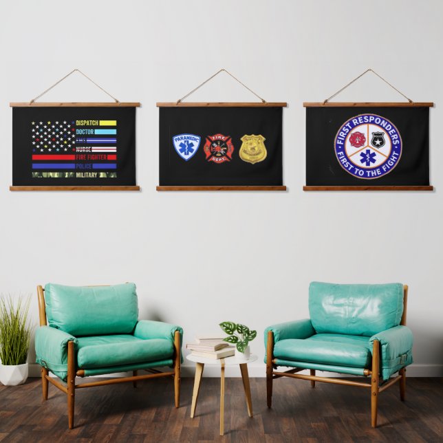 Tapiz Con Marco De Madera Primer Respondedor (Sala de estar)