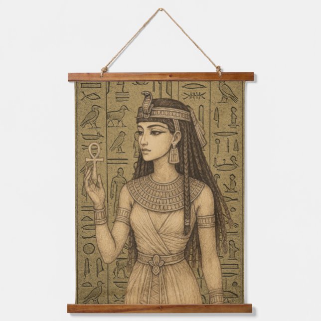 Tapiz Con Marco De Madera Princesa de Egipto (Anverso)