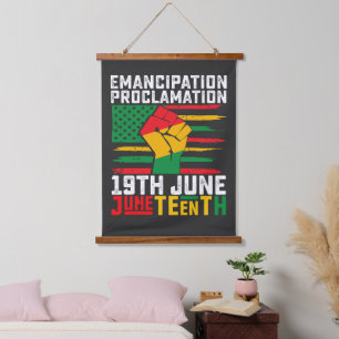 Tapiz Con Marco De Madera Proclamación de Emancipación de Juneteenth Liberta