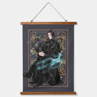 Tapiz Con Marco De Madera Profesor Severus Snape sentado al estilo anime