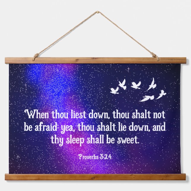 Tapiz Con Marco De Madera Proverbios 3:24 (Anverso )