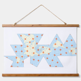 Tapiz Con Marco De Madera Proyección de Dymaxion con la indicación de Tissot