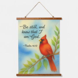 Tapiz Con Marco De Madera Psalm 46:10 Be Still Red Cardinal Scripture Nature