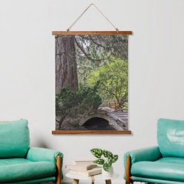 Tapiz Con Marco De Madera Puente del Arco de Madera del Jardín Japonés