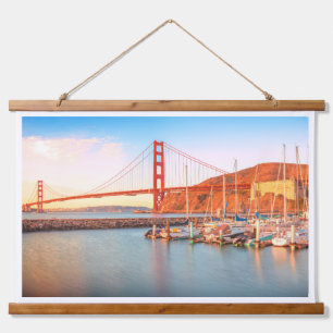 Tapiz Con Marco De Madera Puente Golden Gate