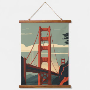 Tapiz Con Marco De Madera Puente Golden Gate