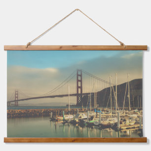 Tapiz Con Marco De Madera Puente Golden Gate en Marina Sausalito
