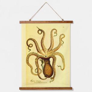 Tapiz Con Marco De Madera Pulp Octopus No. 46   Colgante de pared de lona de