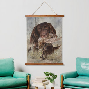 Tapiz Con Marco De Madera Puntero alemán de pelo largo