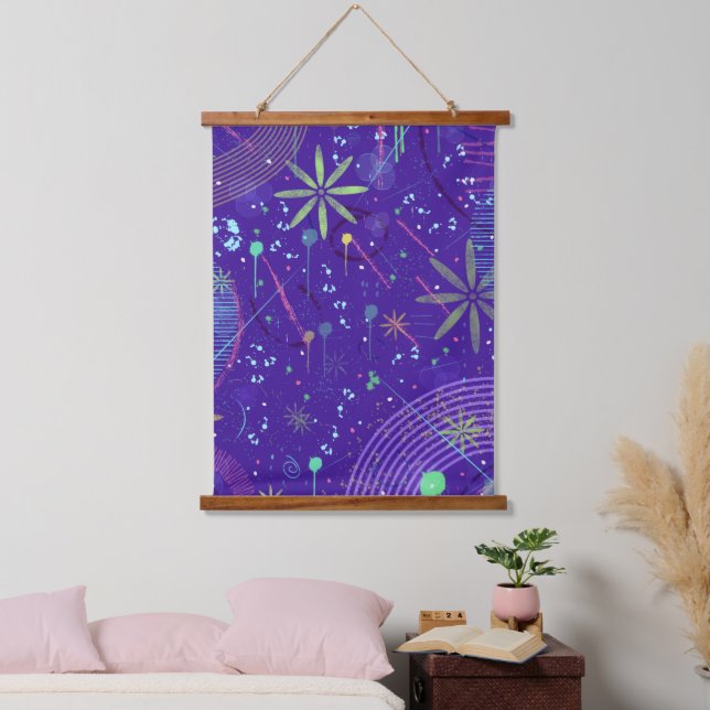 Tapiz Con Marco De Madera Purple Twilight Party (Dormitorio)