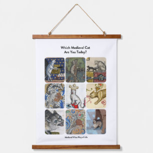 Tapiz Con Marco De Madera ¿Qué Gato Medieval Eres Hoy?