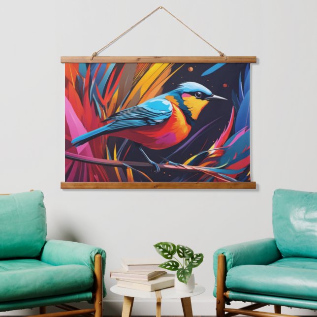 Tapiz Con Marco De Madera Raggiana Bird Wall Tapestry (Sala de estar)