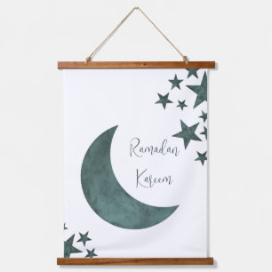 Tapiz Con Marco De Madera Ramadan Kareem Crescent Islam mubarak estrellas